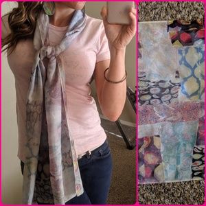 100% Silk Scarf Geometric Print